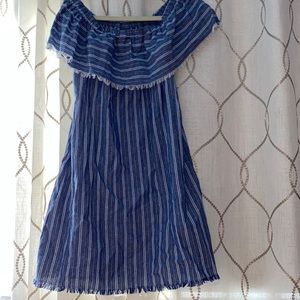 Blue off the shoulder sun dress